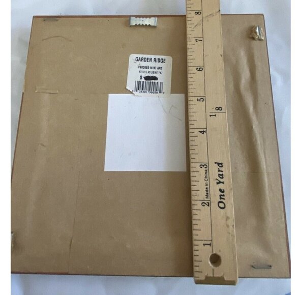 Garden Ridge Red Chili Peppers w Chef Wood Framed Artwork Kitchen Lacuisine 7x7 - Picture 6 of 7